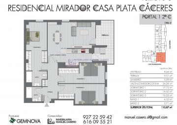 P001517 Venta de pisos/apartamentos con piscina y terraza en Sur (Cáceres)